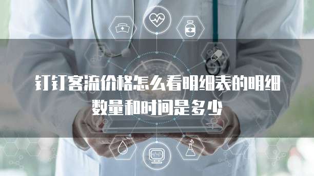 钉钉客流价格怎么看明细表的明细数量和时间是多少