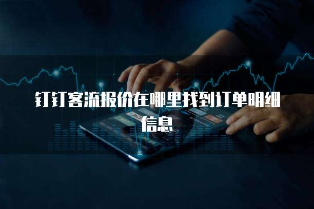 钉钉客流报价在哪里找到订单明细信息