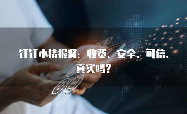 钉钉小猪报餐:收费、安全、可信、真实吗?
