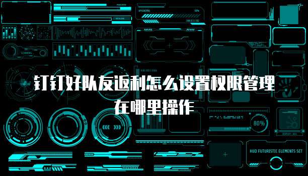 钉钉好队友返利怎么设置权限管理在哪里操作