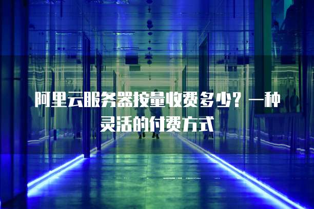 阿里云服务器按量收费多少？一种灵活的付费方式