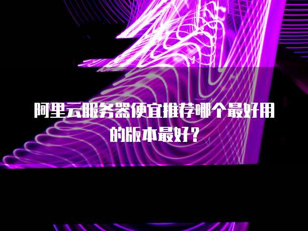 阿里云服务器便宜推荐哪个最好用的版本最好?