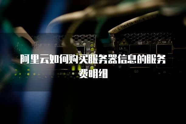 阿里云如何购买服务器信息的服务费明细