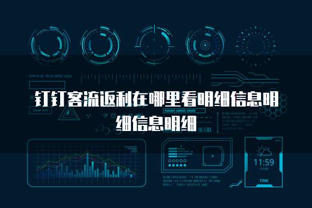 钉钉客流返利在哪里看明细信息明细信息明细