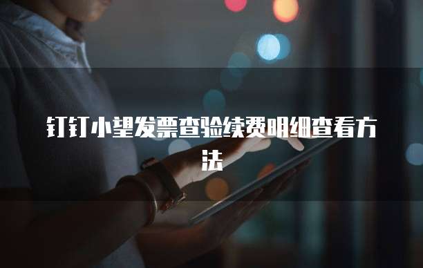 钉钉小望发票查验续费明细查看方法