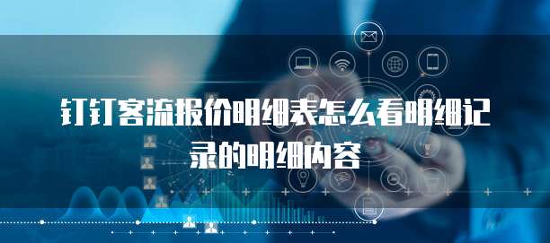钉钉客流报价明细表怎么看明细记录的明细内容