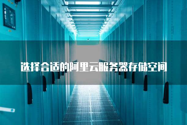 选择合适的阿里云服务器存储空间