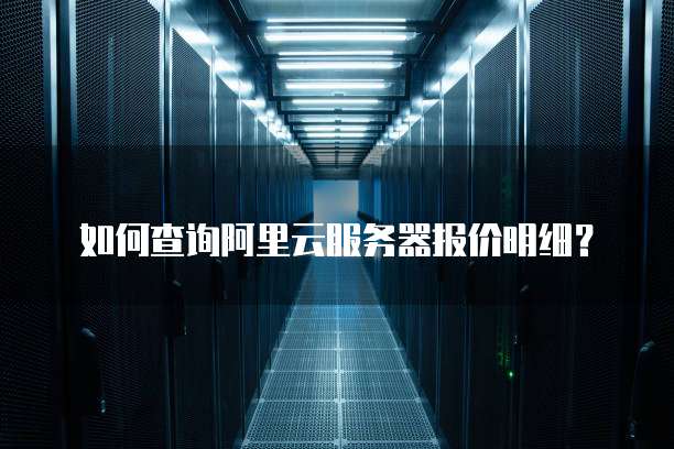 如何查询阿里云服务器报价明细？