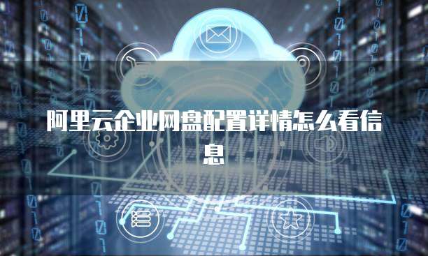 阿里云企业网盘配置详情怎么看信息