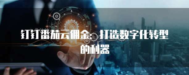 钉钉番茄云佣金:打造数字化转型的利器