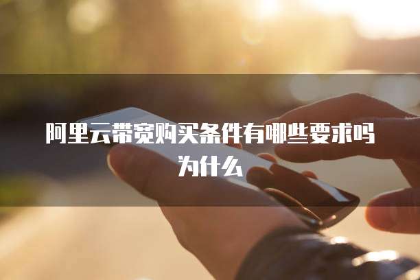 阿里云带宽购买条件有哪些要求吗为什么