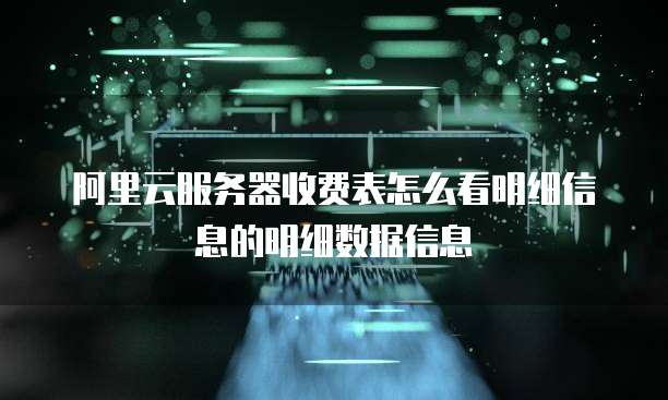 阿里云服务器收费表怎么看明细信息的明细数据信息
