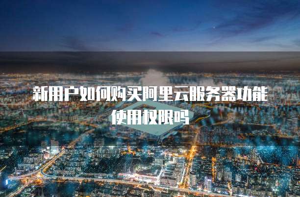 新用户如何购买阿里云服务器功能使用权限吗