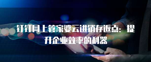 钉钉网上管家婆云进销存返点：提升企业效率的利器