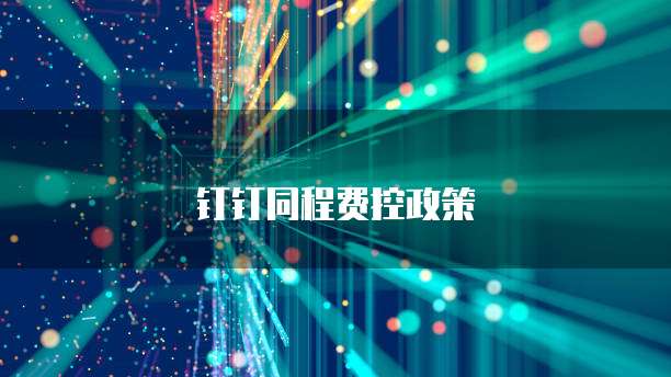 钉钉同程费控政策