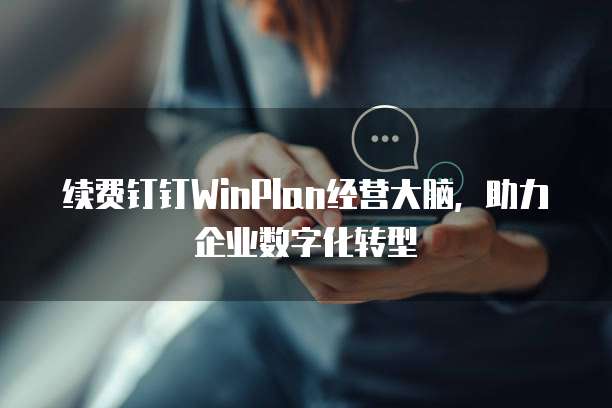 续费钉钉WinPlan经营大脑,助力企业数字化转型
