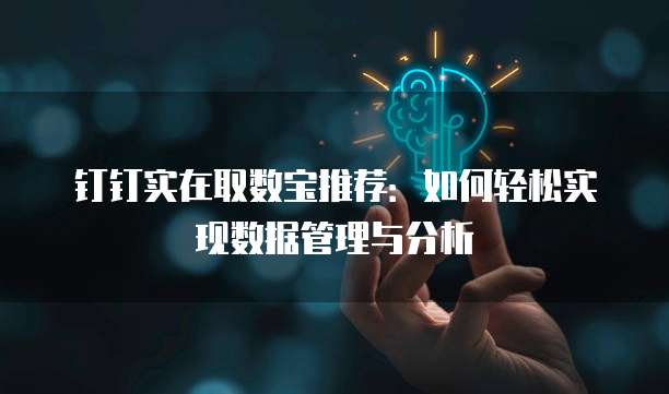 钉钉实在取数宝推荐：如何轻松实现数据管理与分析