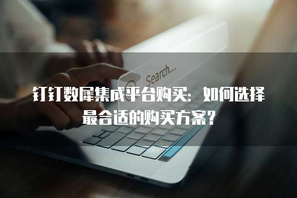 钉钉数犀集成平台购买：如何选择最合适的购买方案？