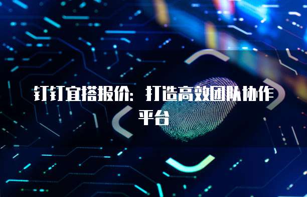 钉钉宜搭报价：打造高效团队协作平台