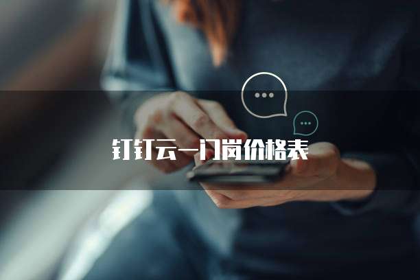 钉钉云一门岗价格表