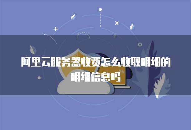 阿里云服务器收费怎么收取明细的明细信息吗