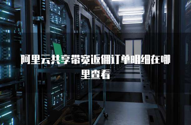 阿里云共享带宽返佣订单明细在哪里查看