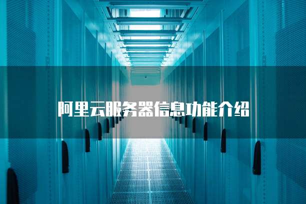 阿里云服务器信息功能介绍