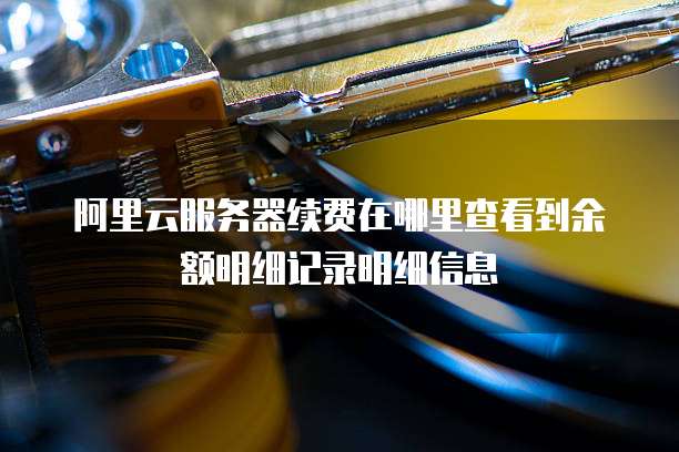 阿里云服务器续费在哪里查看到余额明细记录明细信息