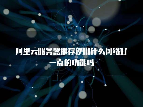 阿里云服务器推荐使用什么网络好一点的功能吗