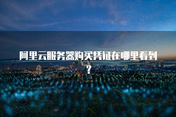 阿里云服务器购买凭证在哪里看到?