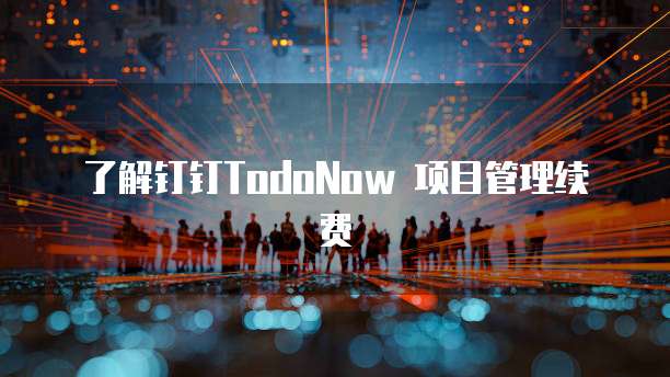了解钉钉TodoNow 项目管理续费