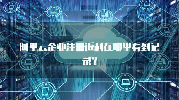 阿里云企业注册返利在哪里看到记录?
