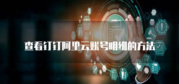 查看钉钉阿里云账号明细的方法
