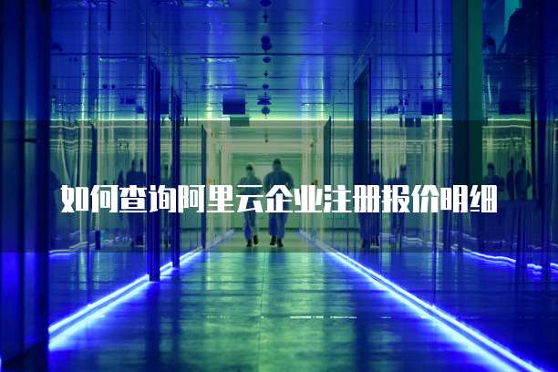 如何查询阿里云企业注册报价明细