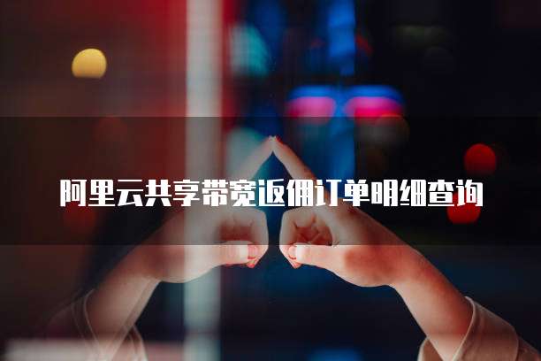 阿里云共享带宽返佣订单明细查询