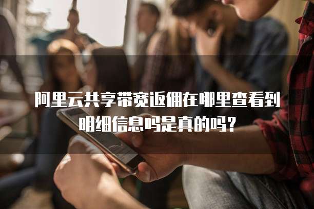 阿里云共享带宽返佣在哪里查看到明细信息吗是真的吗?