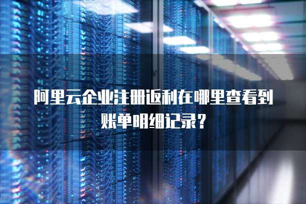 阿里云企业注册返利在哪里查看到账单明细记录?