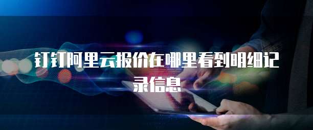 钉钉阿里云报价在哪里看到明细记录信息