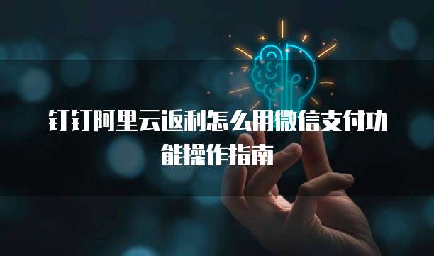 钉钉阿里云返利怎么用微信支付功能操作指南