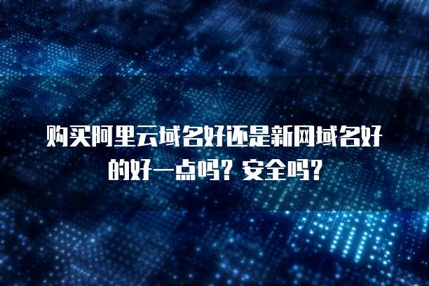 购买阿里云域名好还是新网域名好的好一点吗？安全吗？