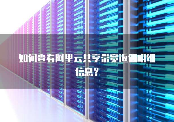 如何查看阿里云共享带宽返佣明细信息?