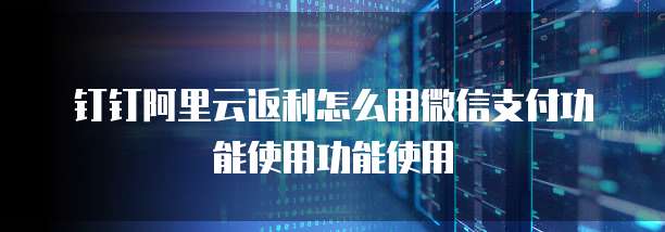 钉钉阿里云返利怎么用微信支付功能使用功能使用