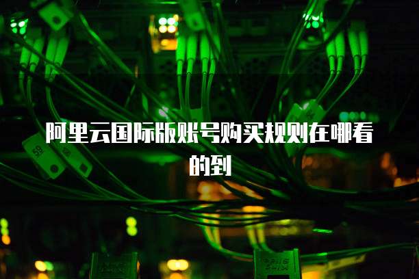 阿里云国际版账号购买规则在哪看的到