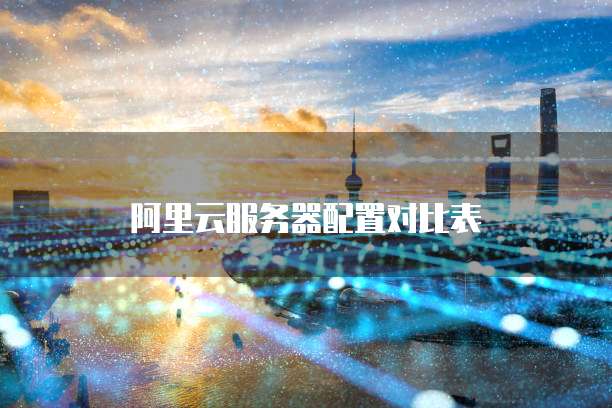 阿里云服务器配置对比表
