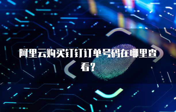 阿里云购买钉钉订单号码在哪里查看?