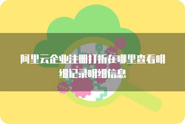 阿里云企业注册打折在哪里查看明细记录明细信息
