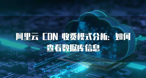 阿里云 CDN 收费模式分析:如何查看数据库信息
