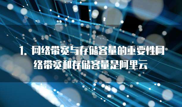 1. 网络带宽与存储容量的重要性网络带宽和存储容量是阿里云