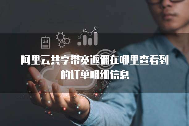 阿里云共享带宽返佣在哪里查看到的订单明细信息