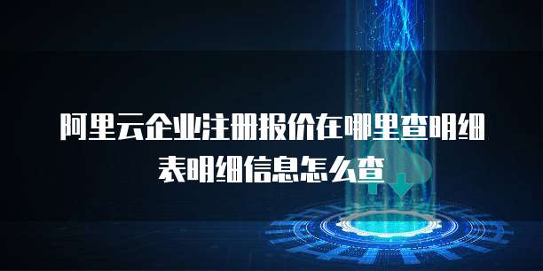 阿里云企业注册报价在哪里查明细表明细信息怎么查